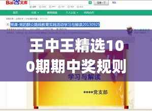 王中王精选100期期中奖规则,有效解答解释落实_Windows9.282