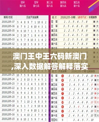 澳门王中王六码新澳门,深入数据解答解释落实_专业版7.640