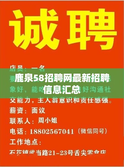 鹿泉58招聘网最新招聘信息汇总