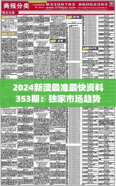 2024新澳最准最快资料353期:独家市场趋势分析
