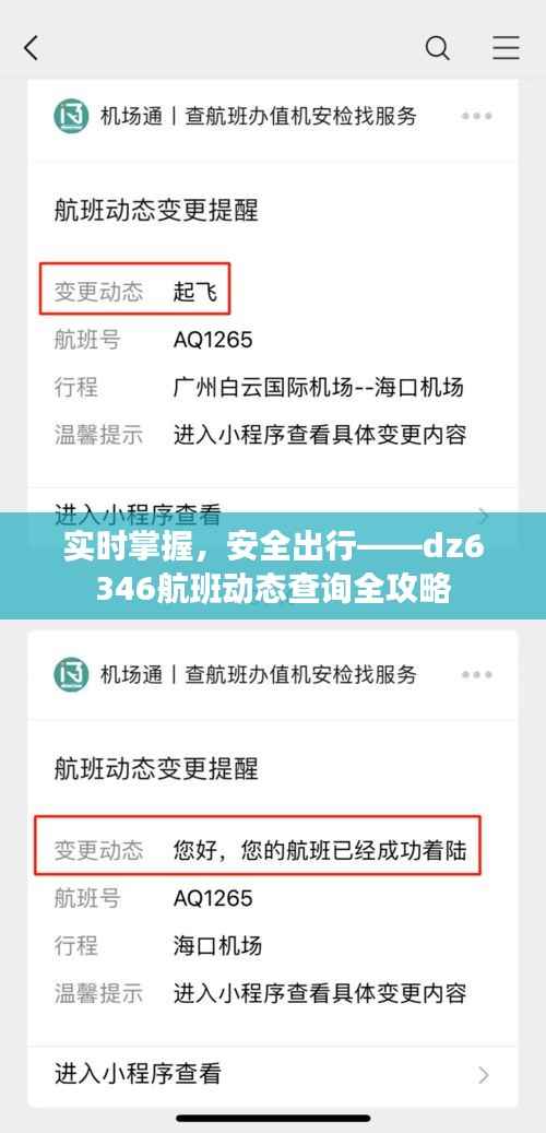 实时掌握,安全出行——dz6346航班动态查询全攻略