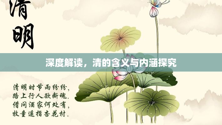 深度解读，清的含义与内涵探究